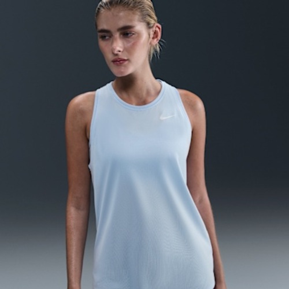 Nike Running Dri-FIT Tank Top Womens 1X Light Blue V-Neck Racerback Activewear